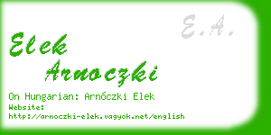 elek arnoczki business card